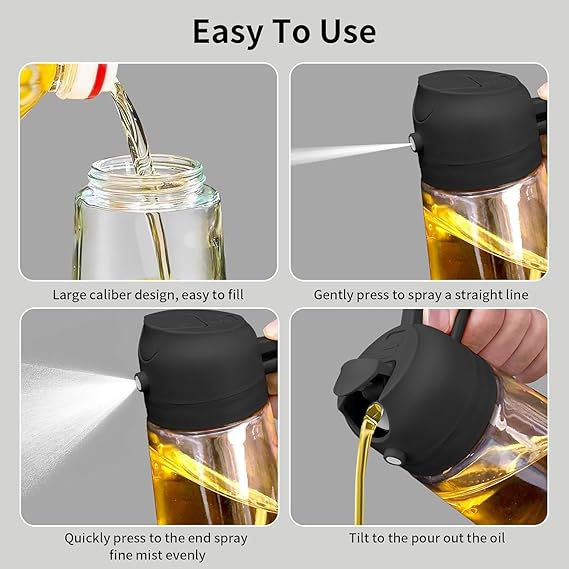 Premium 2-in-1 Glass Oil Sprayer & Dispenser (500ml)