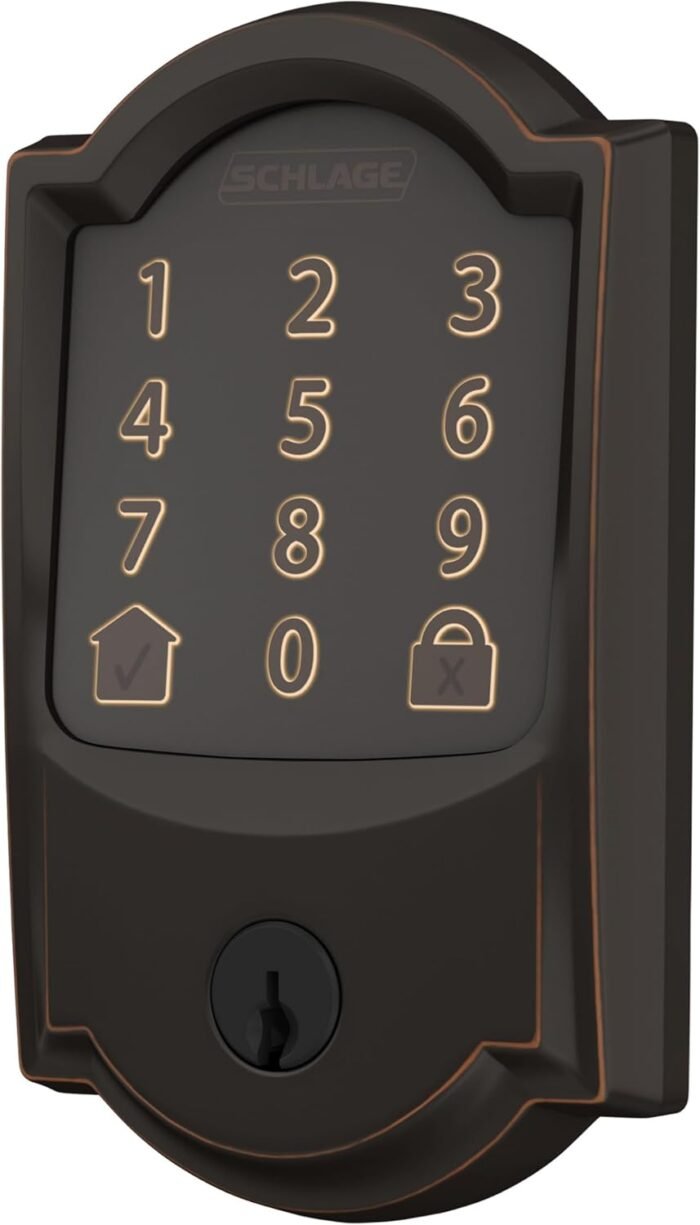 Schlage Encode Smart Wi-Fi Deadbolt with Camelot Trim in Aged Bronze - Image 9