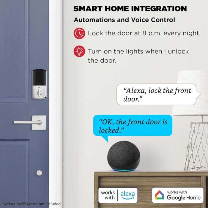 Kwikset Halo Wi-Fi Smart Lock, Keyless Entry Door Deadbolt, Geofence Auto-Unlock, Grade AAA Certified, No Hub Easy Install, Polished Chrome Lifetime Finish Warranty, Touchscreen - Image 4