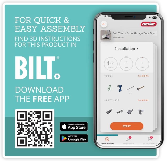 Genie StealthDrive 7155 Connect Smartphone-Controlled Belt Drive Garage Door Opener - 1 Each - Image 17