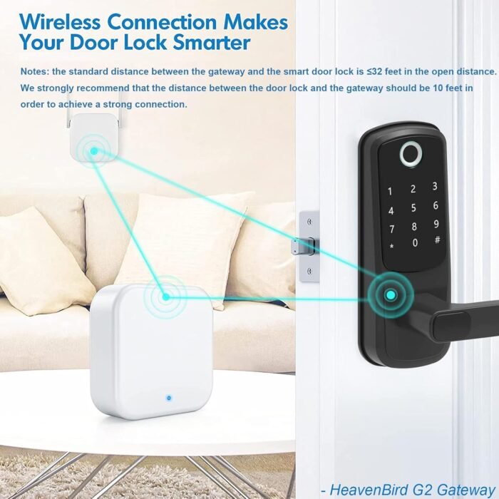 G2 Wi-Fi Gateway Bluetooth Gateway for TT Lock App and DD Lock App, Gateway for Smart Door Lock, Fingerprint Lock, Only Work 2.4G Wi-Fi, Remote Control, G2 Hub Work with Alexa Voice Control - Image 6