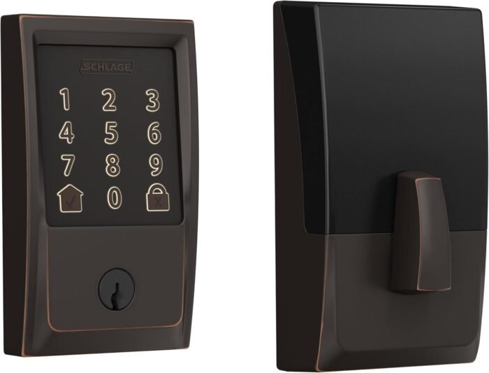 Schlage Encode Smart WiFi Deadbolt with Century Trim In Aged Bronze